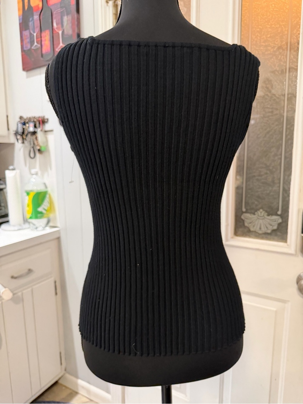 Belldini Black Ribbed Square-Neck Tank - Picture 3 of 5